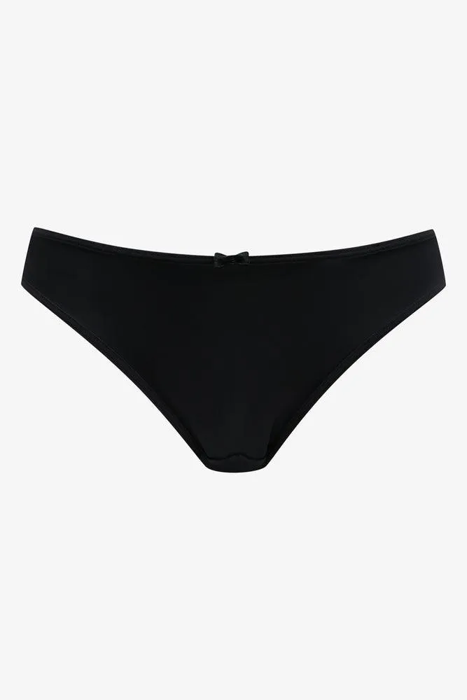 3 Pack Bikini Panties Black, Natural & Cream