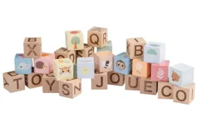 Alphabet blocks with bag