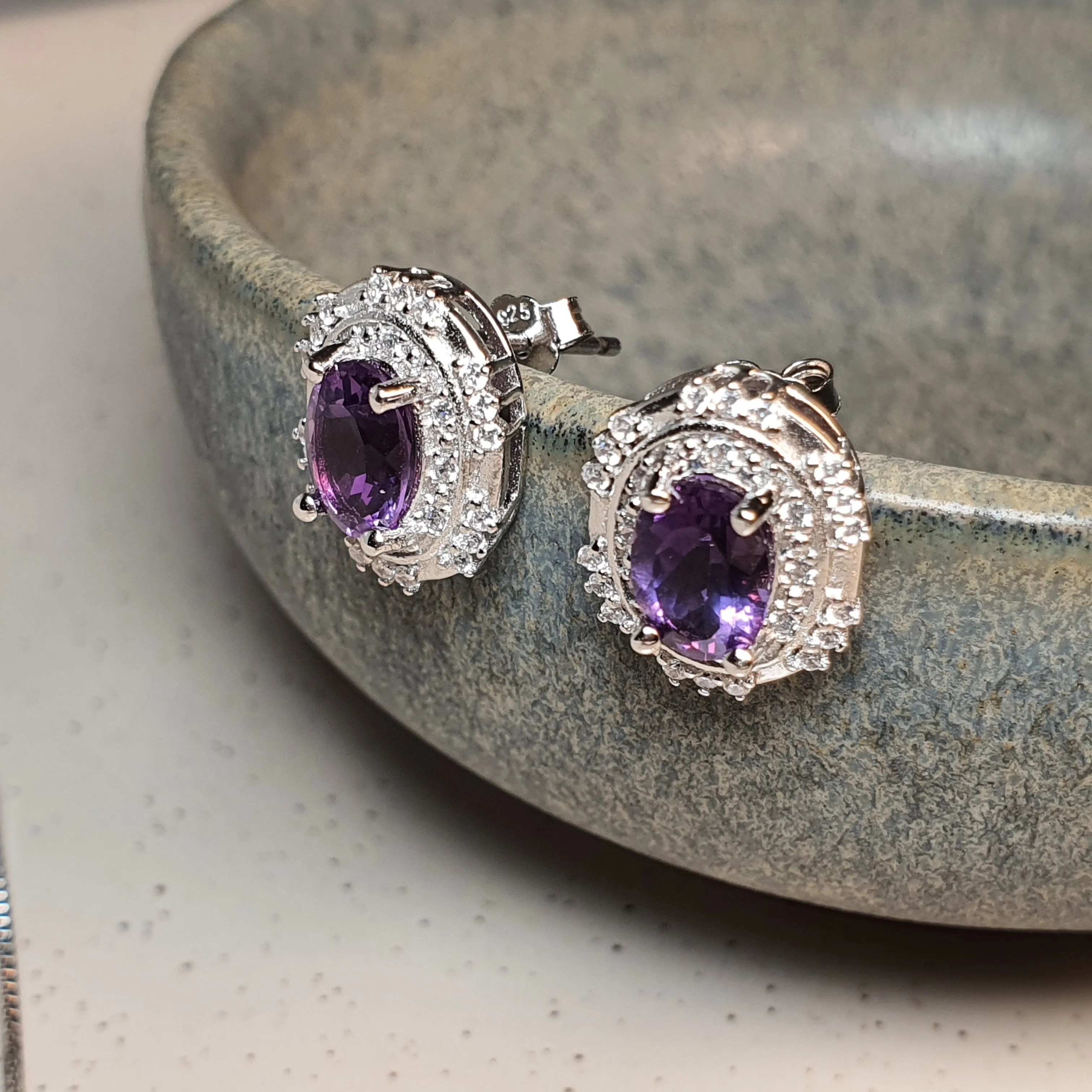 Amethyst Gemstone Jewellery set, Sterling Silver