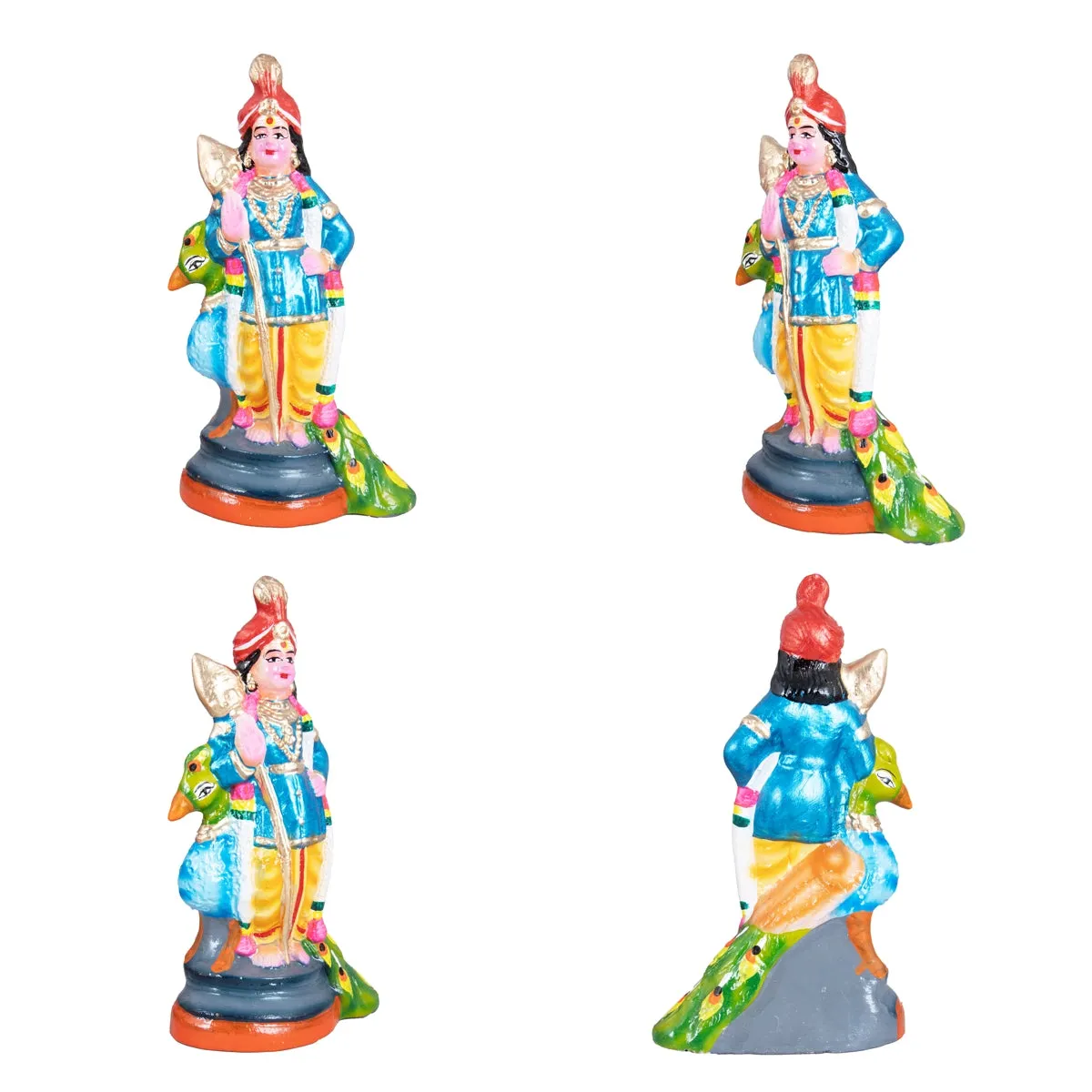 Arupadai Veedu Murugan Paper Mache Golu Bommai Set - 8 x 7 Inches | Giri Golu Doll/ Navaratri Golu Bomma/Gombe/Bommai