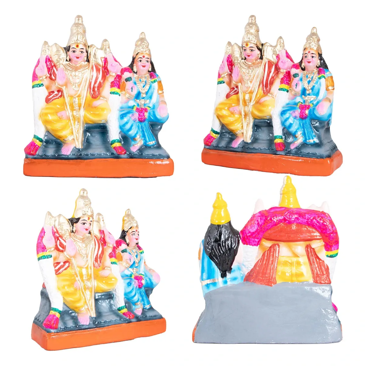 Arupadai Veedu Murugan Paper Mache Golu Bommai Set - 8 x 7 Inches | Giri Golu Doll/ Navaratri Golu Bomma/Gombe/Bommai