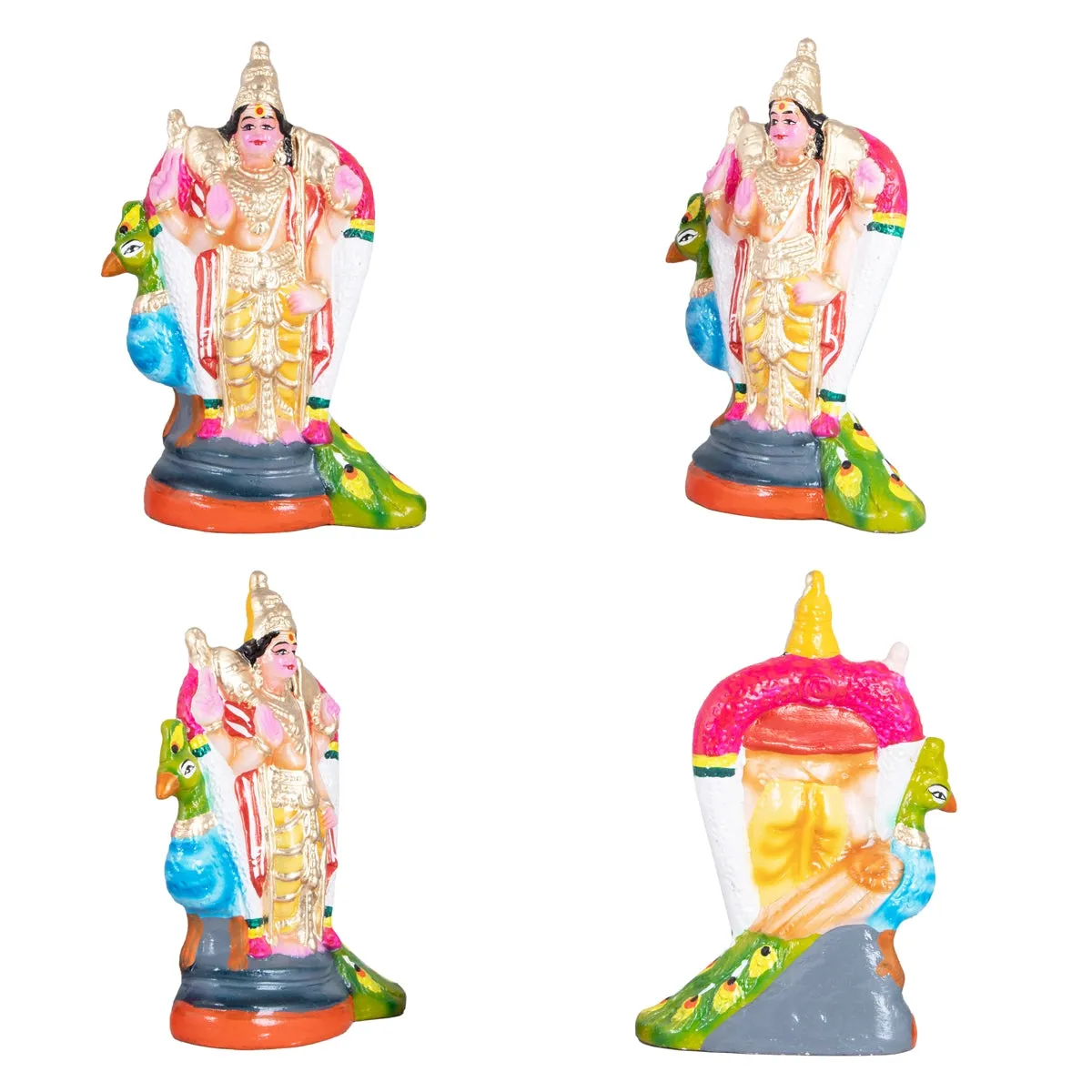 Arupadai Veedu Murugan Paper Mache Golu Bommai Set - 8 x 7 Inches | Giri Golu Doll/ Navaratri Golu Bomma/Gombe/Bommai