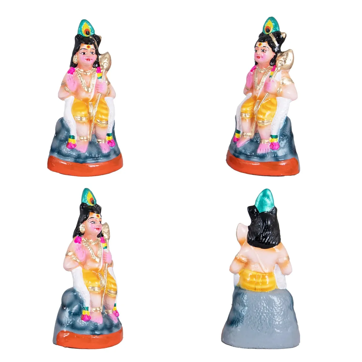 Arupadai Veedu Murugan Paper Mache Golu Bommai Set - 8 x 7 Inches | Giri Golu Doll/ Navaratri Golu Bomma/Gombe/Bommai