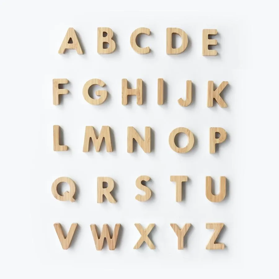 Bamboo Alphabet Blocks