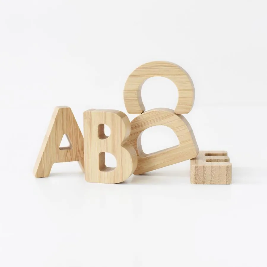 Bamboo Alphabet Blocks