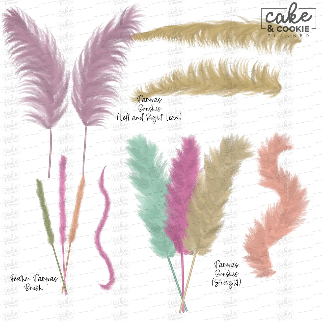 Dried Blooms Procreate Pack - Digital Cake Sketching