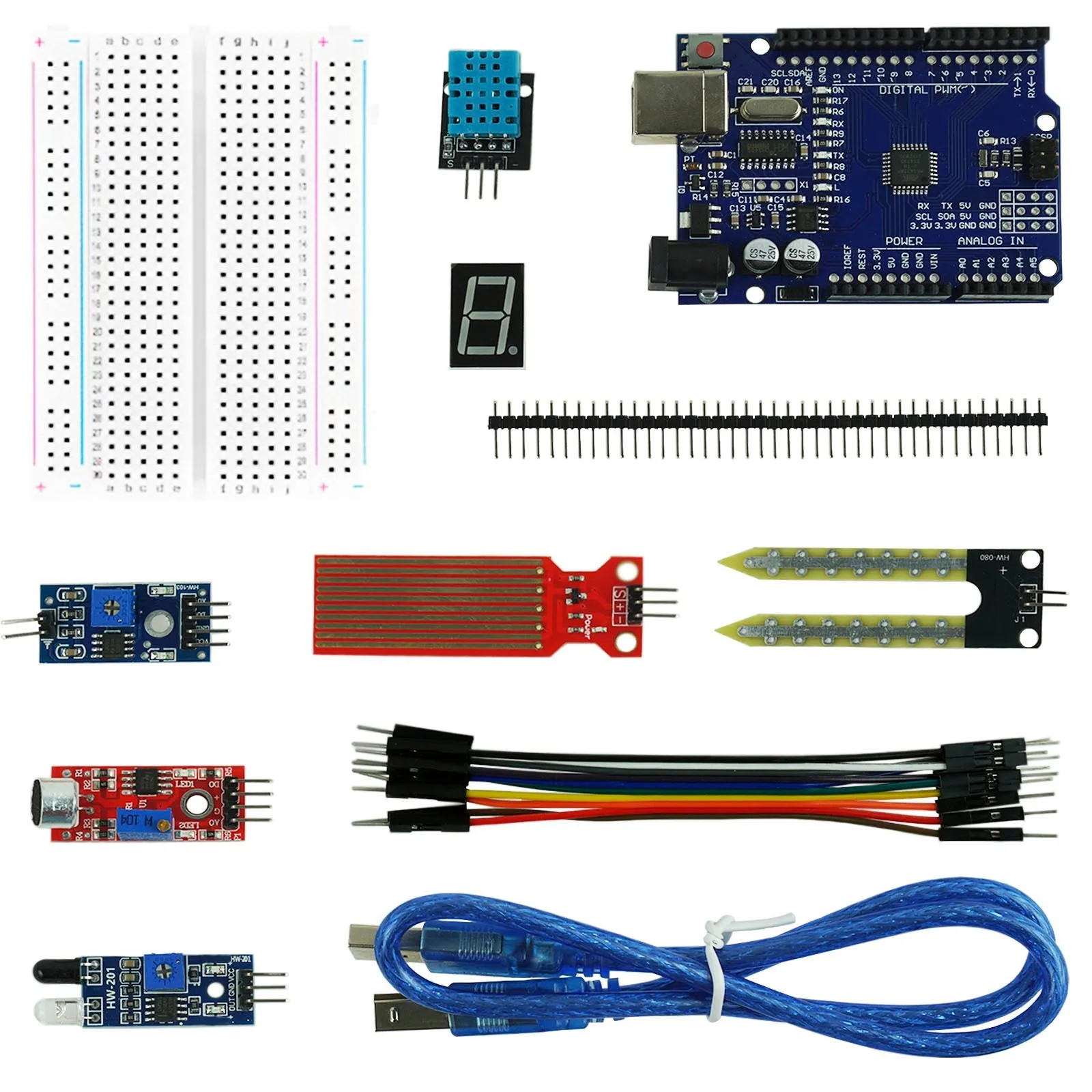 Elektronik Basic Starter Kit mit MCU, Breadboard, Sensor-Modulen und Widerstand Set kompatibel mit Arduino