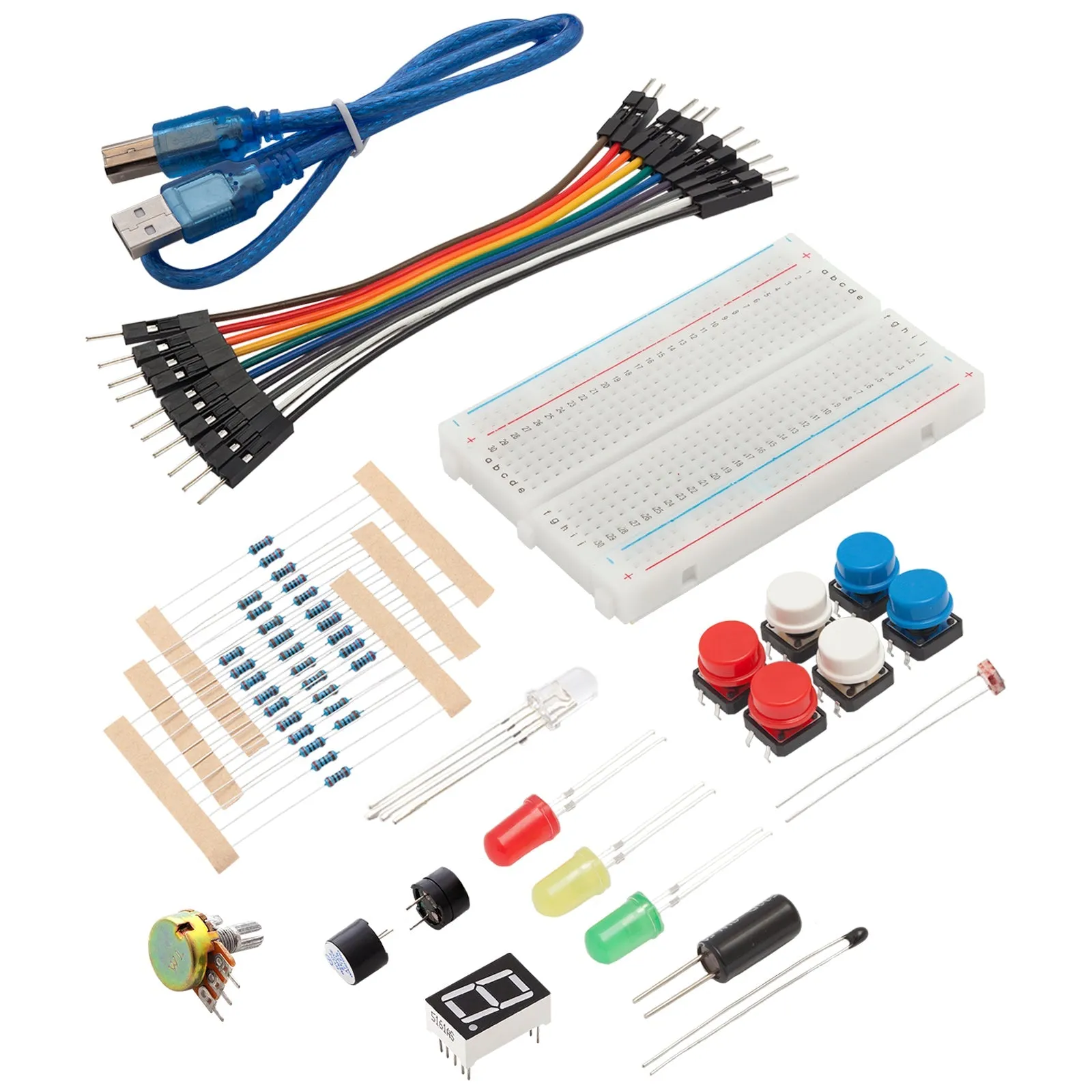 Elektronik Basic Starter Kit mit MCU, Breadboard, Sensor-Modulen und Widerstand Set kompatibel mit Arduino