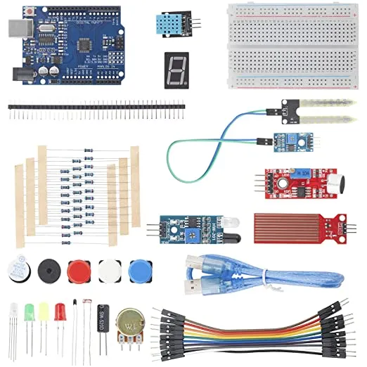 Elektronik Basic Starter Kit mit MCU, Breadboard, Sensor-Modulen und Widerstand Set kompatibel mit Arduino