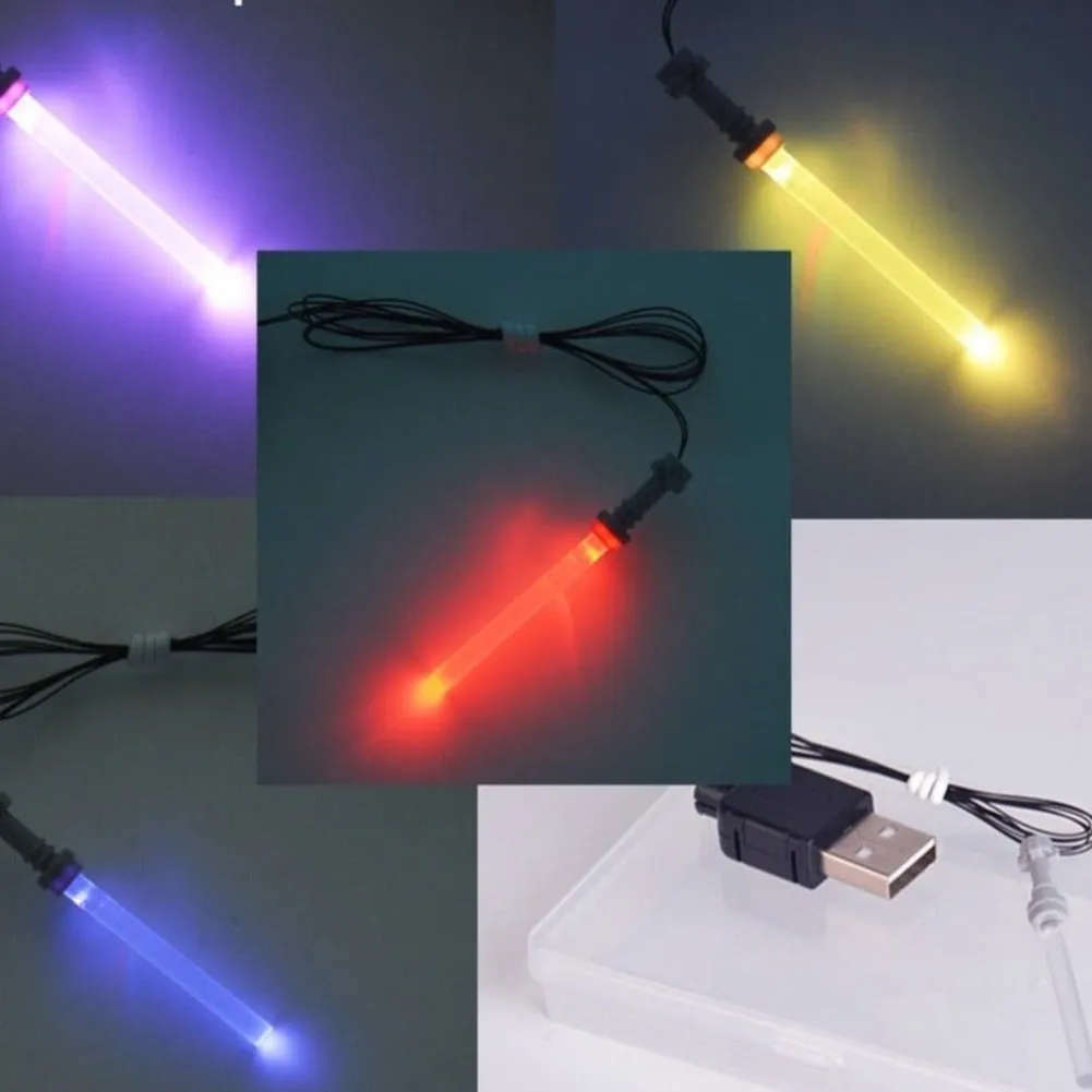 MOC  Compatible  LED Colorful LED Light Saber Powered by USB Lightsaber for  For Trooper Star War Figure Blocks Bricks Toy