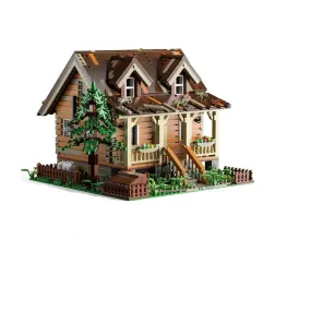 MOC  Compatible  Wood Cabin Modular Building Blocks Set with LED Lights Kit Bricks Model 2097 PCS Construction toys Kids and Adults