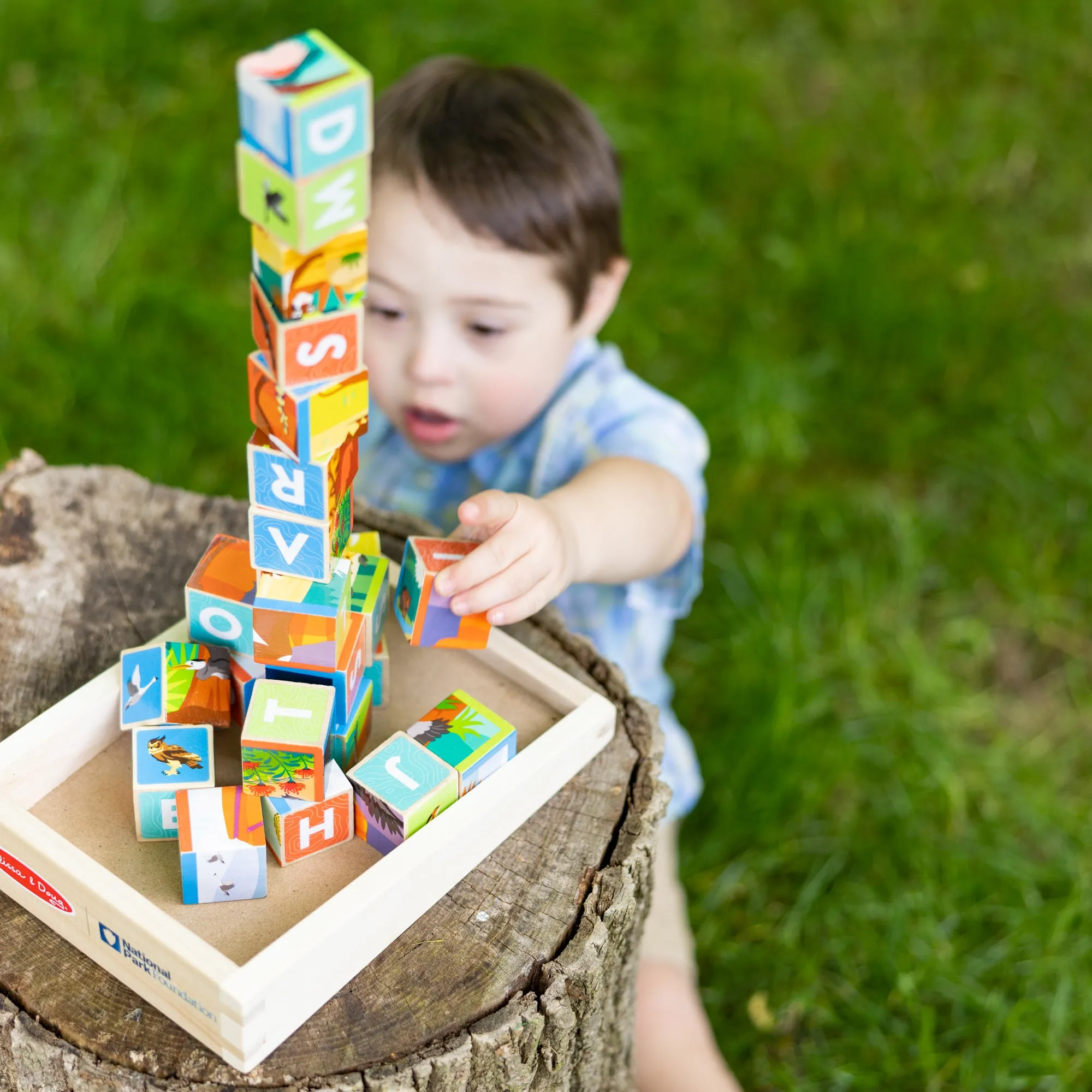 National Parks Alphabet & Animals Cube Puzzle – 24 Wooden Block Pieces