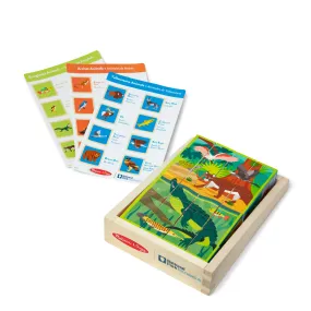 National Parks Alphabet & Animals Cube Puzzle – 24 Wooden Block Pieces