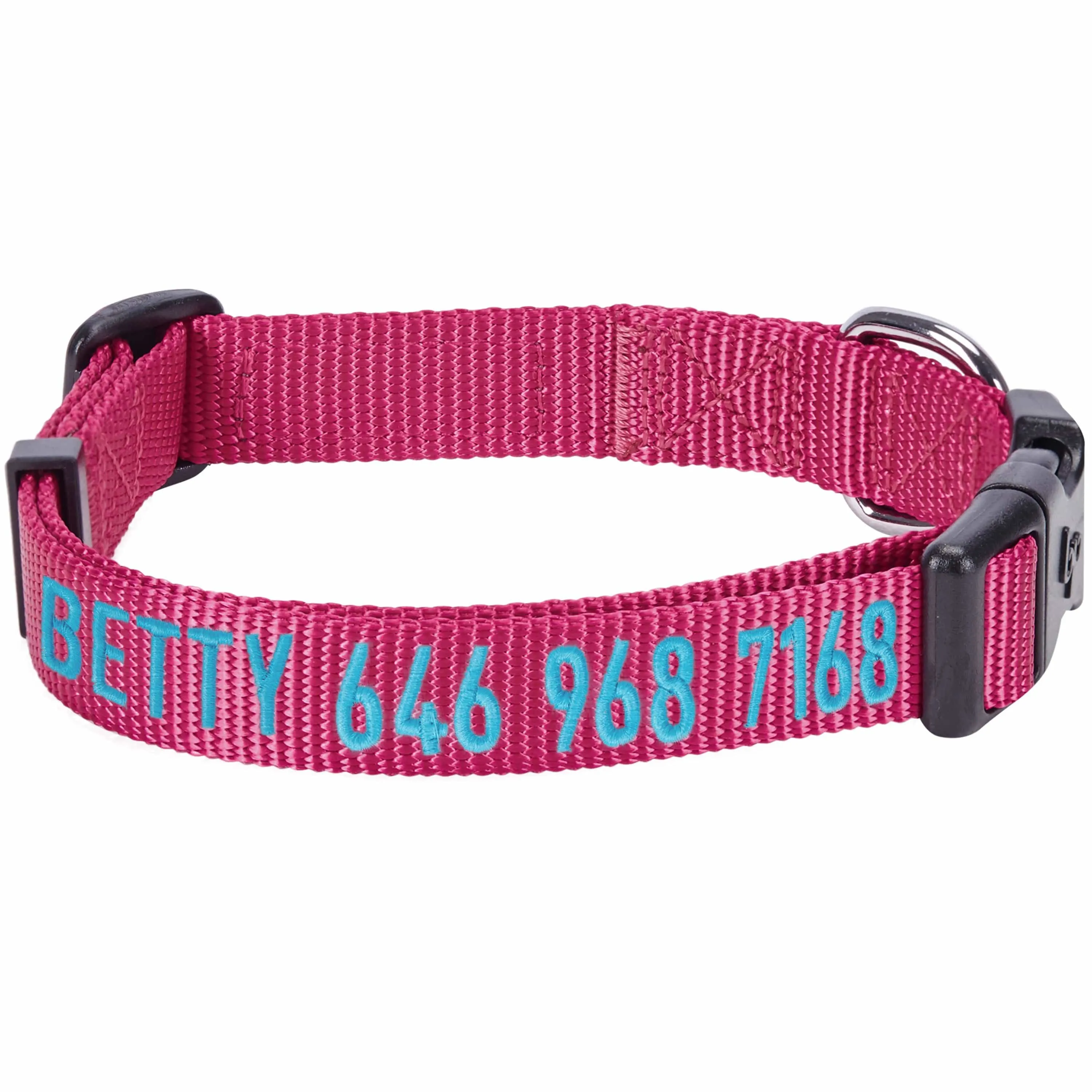 Personalized Dog Collar with Pet Name and Phone, Purple