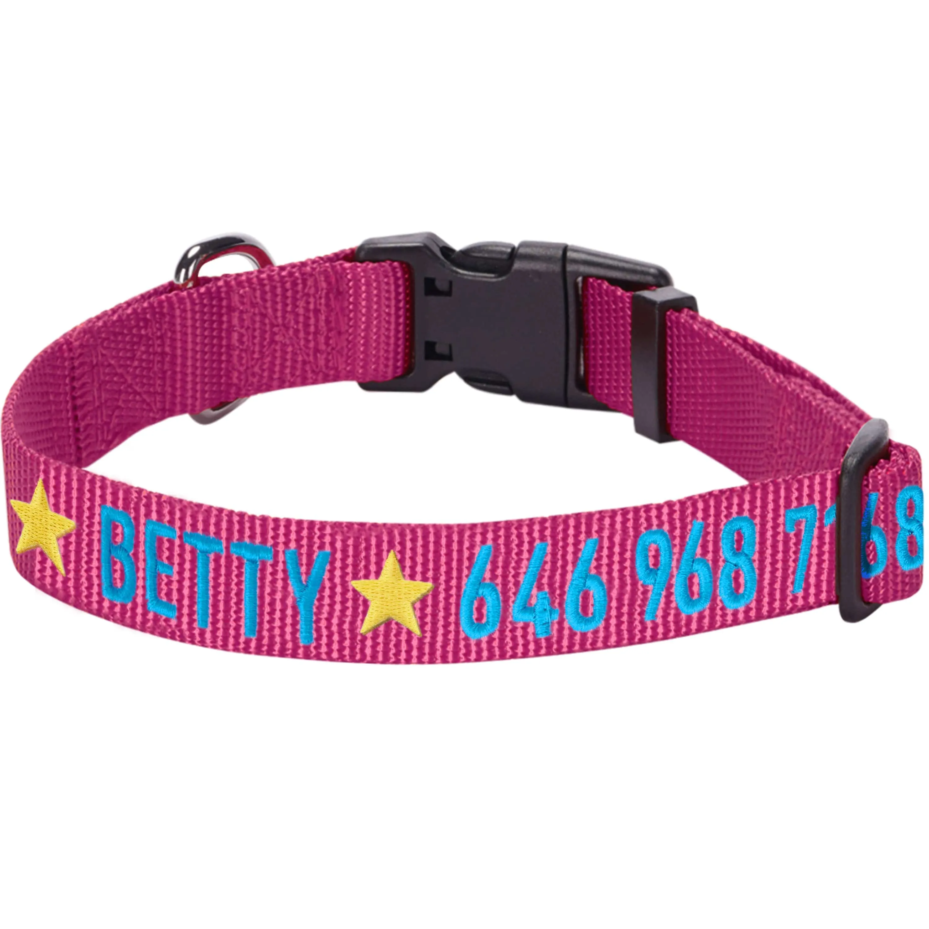 Personalized Dog Collar with Pet Name and Phone, Purple