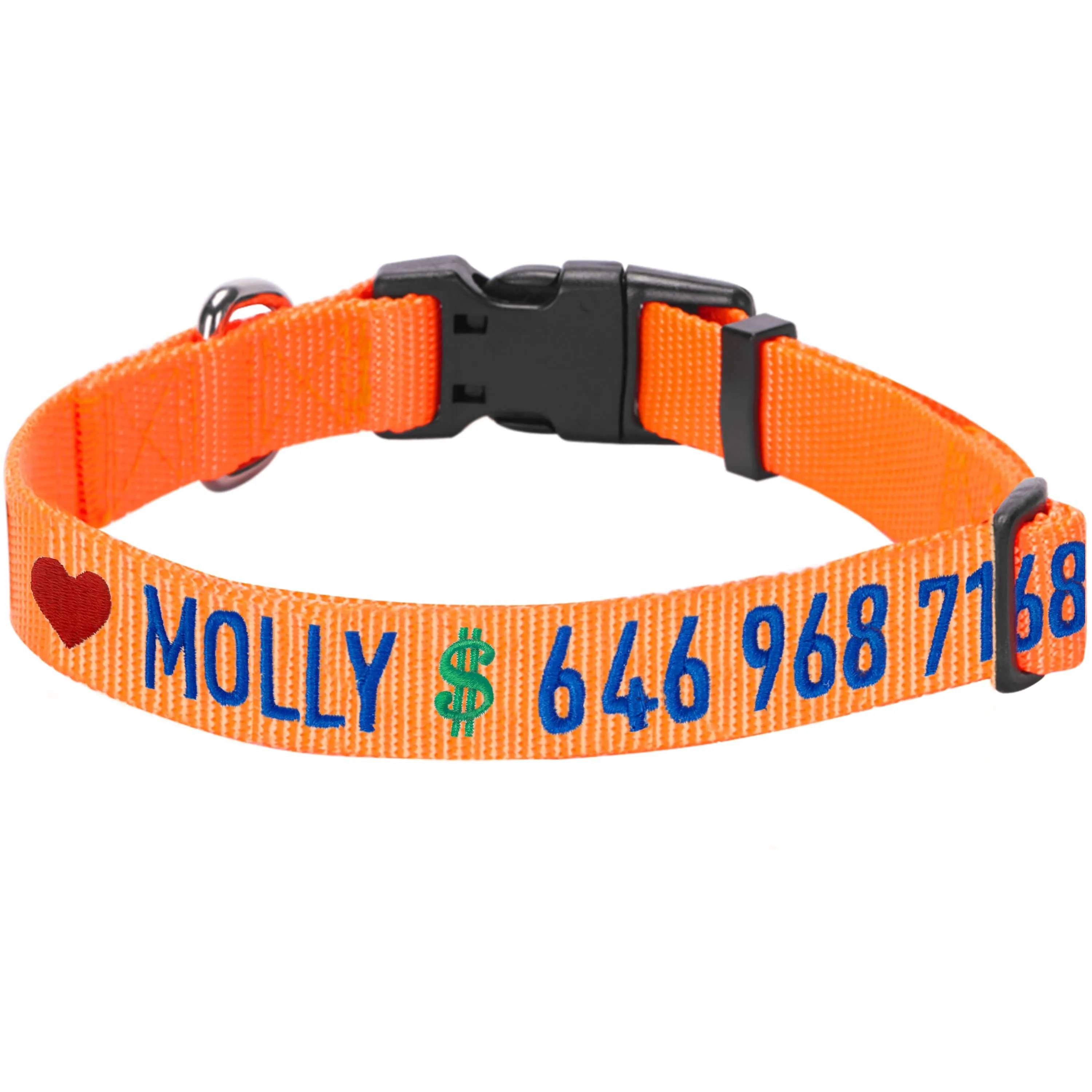 Personalized Dog Collar with Pet Name and Phone, Yellow