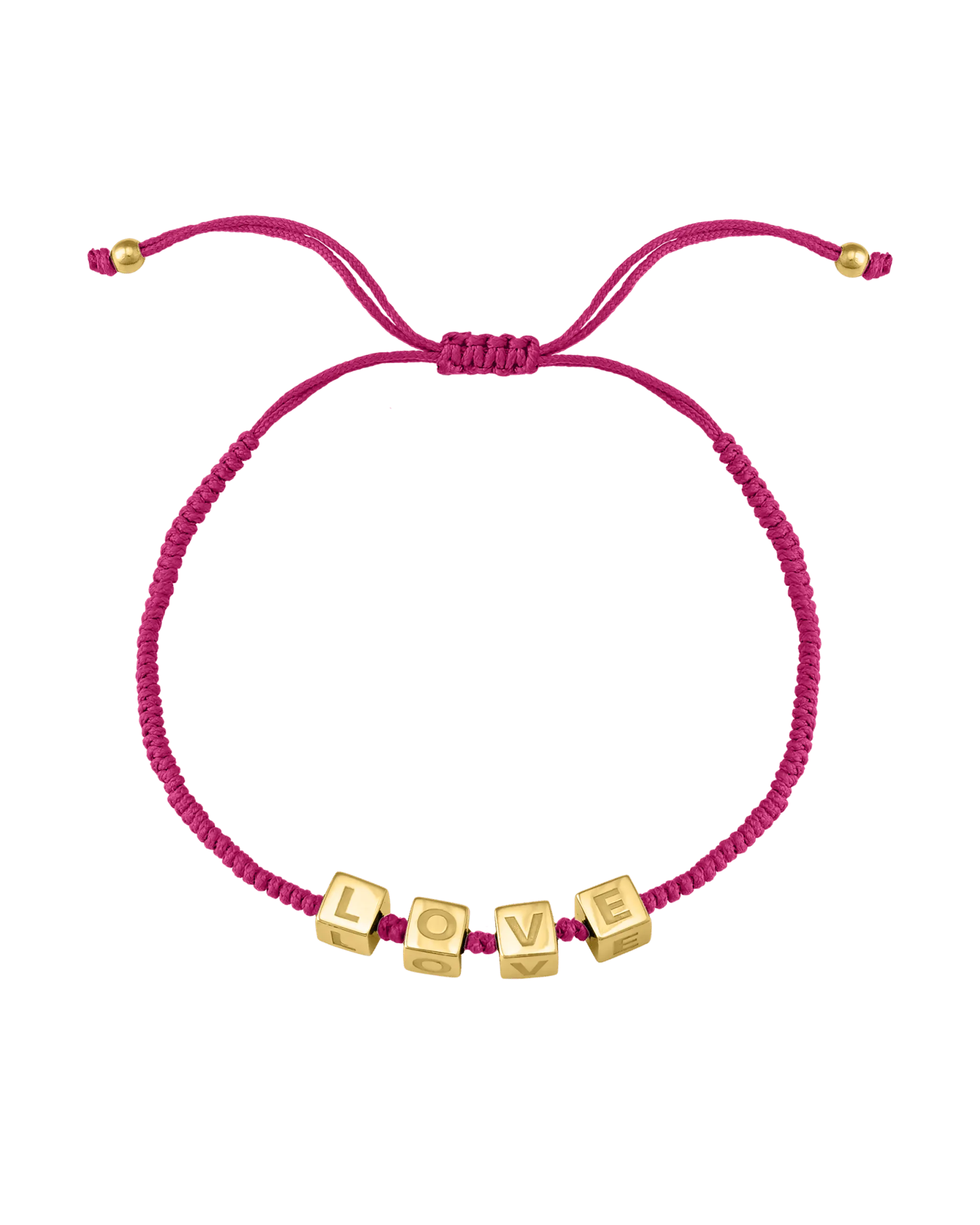 Pink : Alpha Block Bracelet - 18K Gold Vermeil