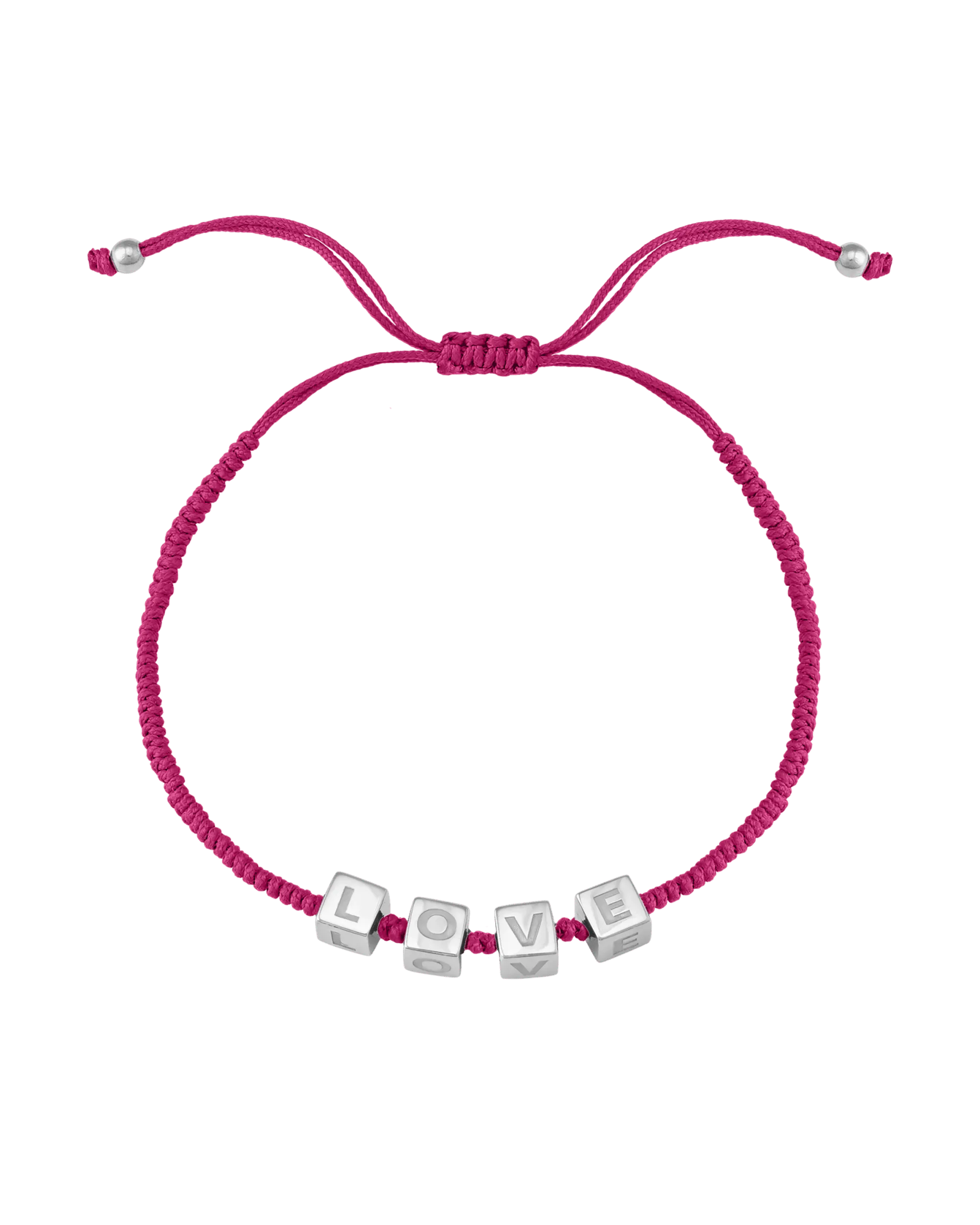 Pink : Alpha Block Bracelet - 925 Sterling Silver