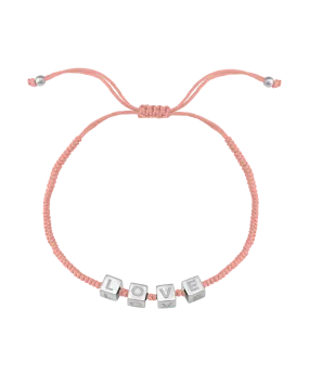 Pink : Alpha Block Bracelet - 925 Sterling Silver