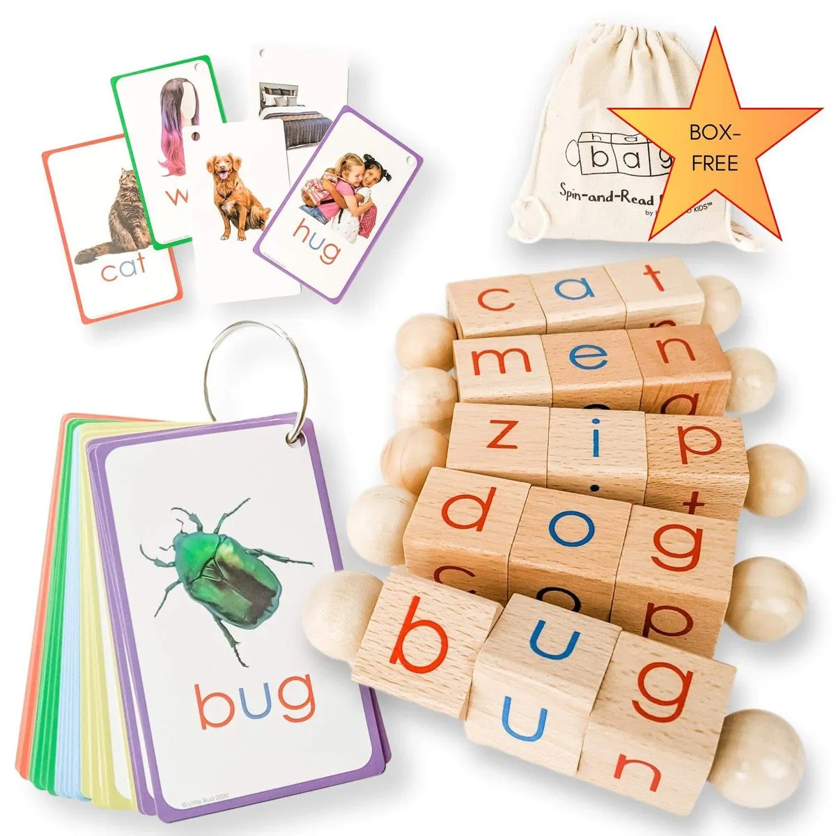 Spin-and-Read Phonetic Reading Blocks | Box-Free Set