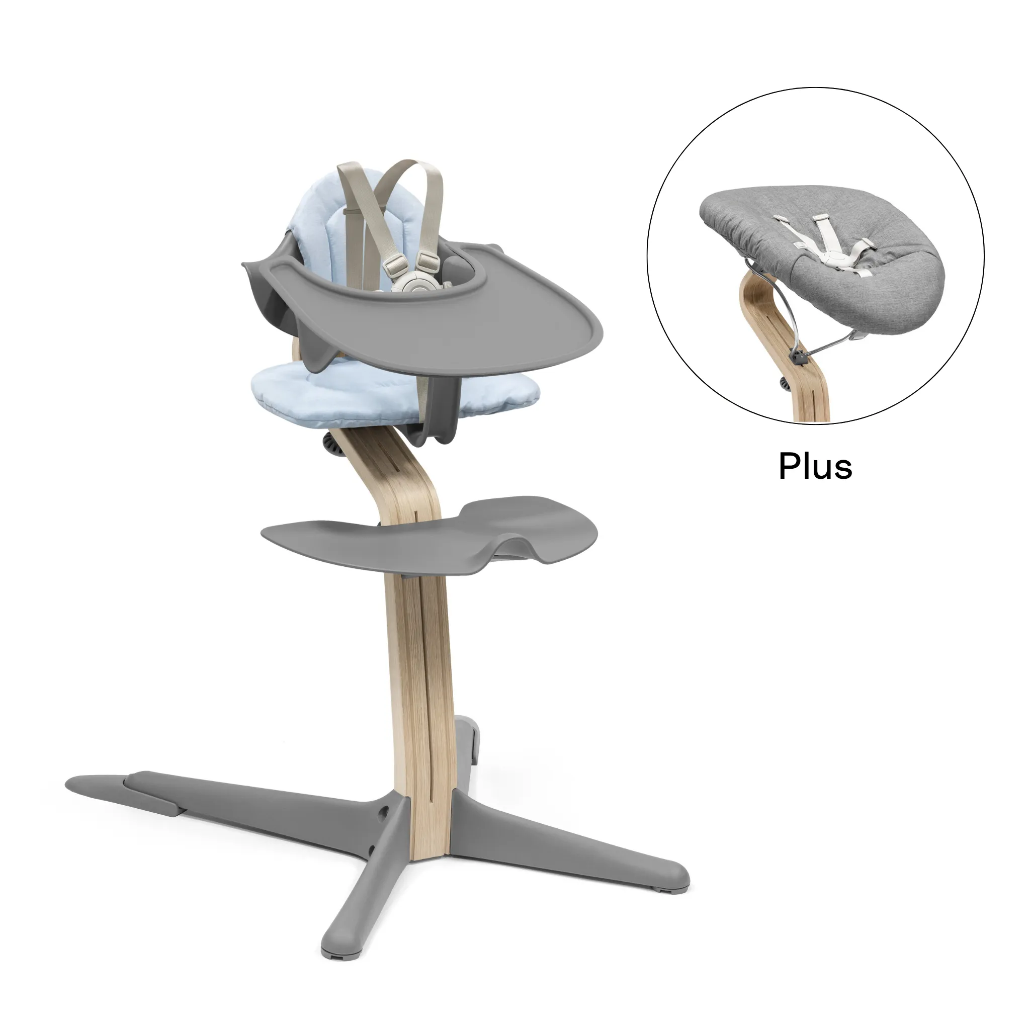 Stokke® Nomi® Grey High Chair Bundle with Newborn Set